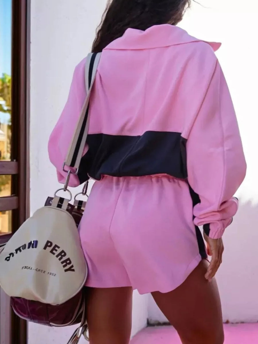 Zip-up Mini Long-sleeve Jacket in Pink, view 18