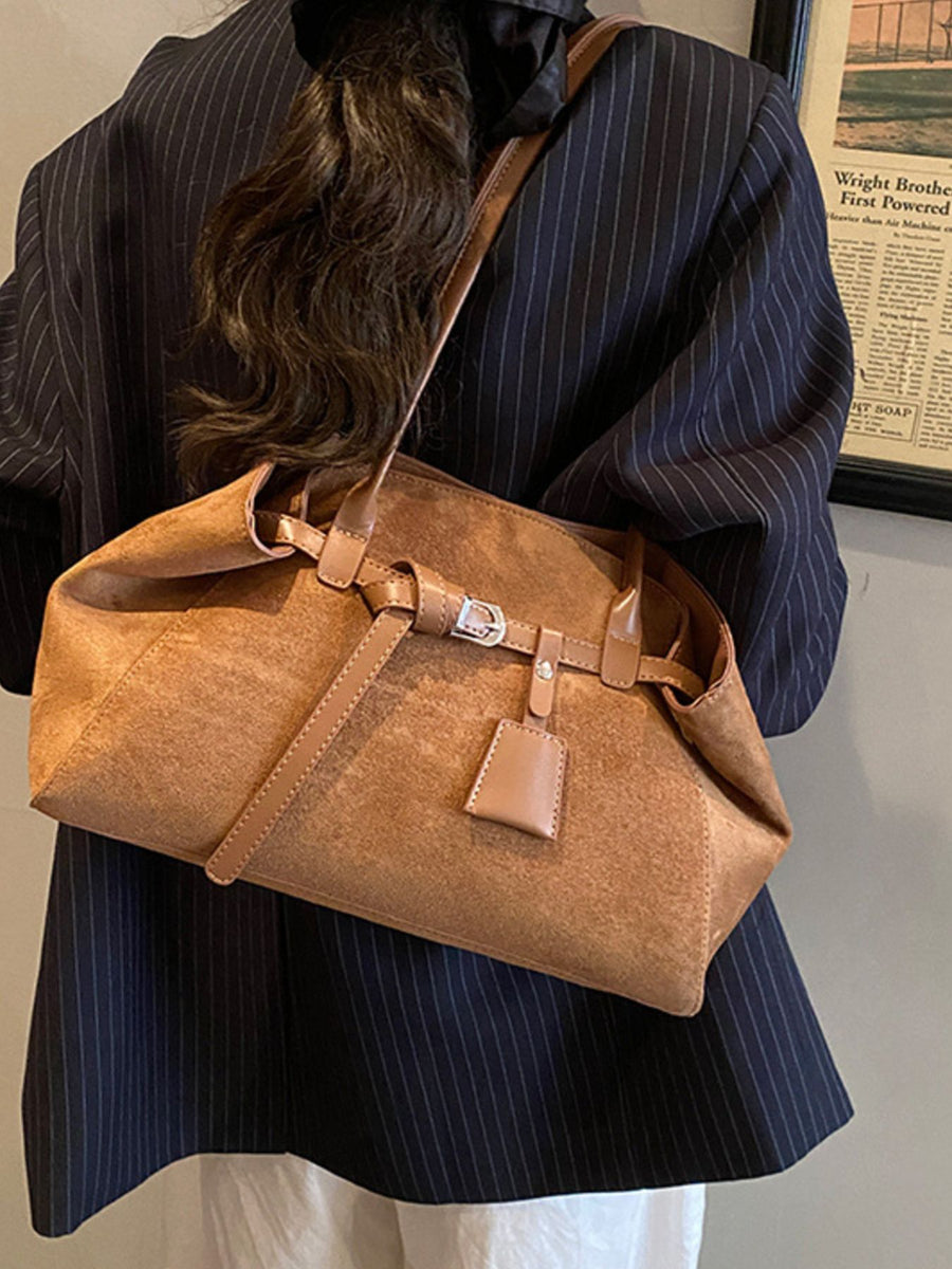 shoulder bag in Brown with buckle detail and medium