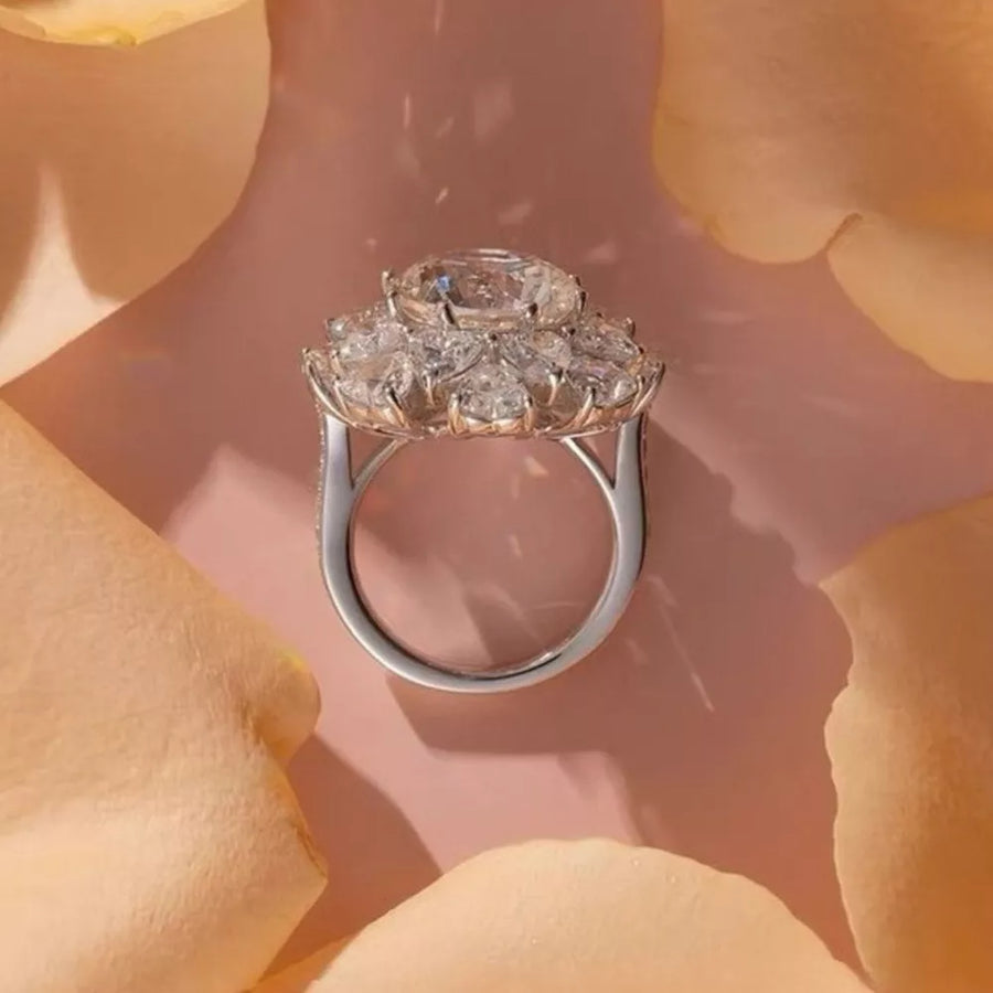 5 Carat 925 Sterling Silver Moissanite Ring in this colorway