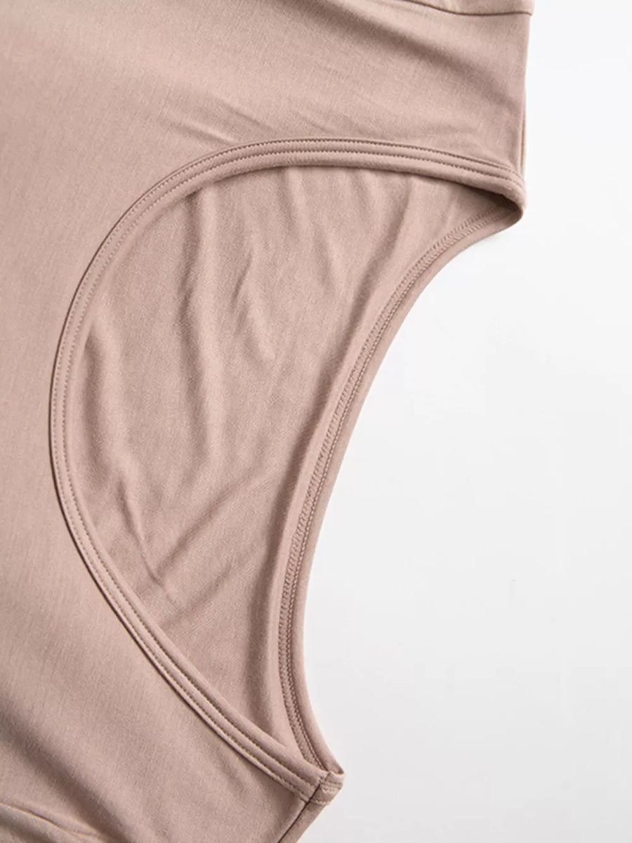 Luxe Comfort pajama set detail in Bean Paste Powder, showing soft fabric and stitching.