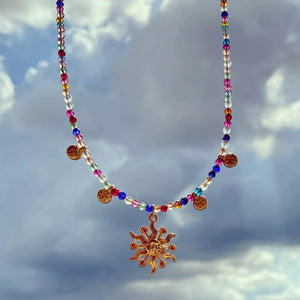necklace in Lime with beaded and choker