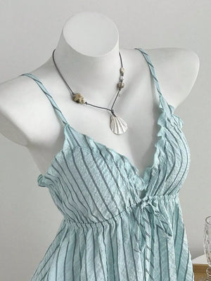 Tie Front Striped Cami And Shorts Set in this colorway