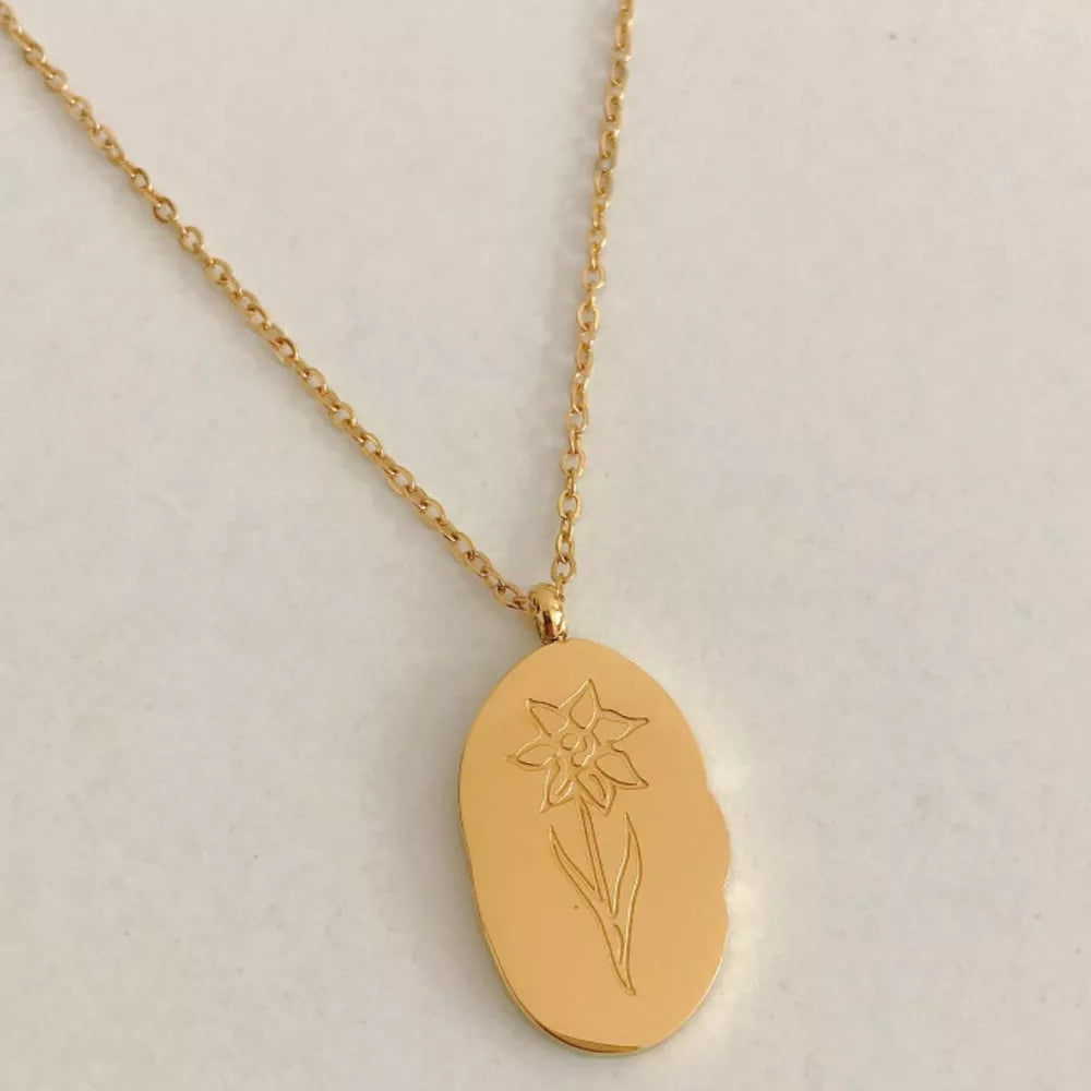 necklace featuring floral in style six with 18K Gold-Plated,Stainless Steel Care instructions: Avoid wearing during exercise