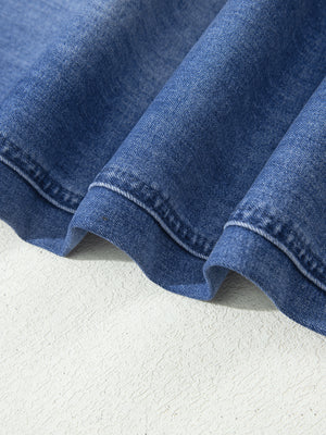 jeans in Dusty Blue with drawstring waist and ankle-length
