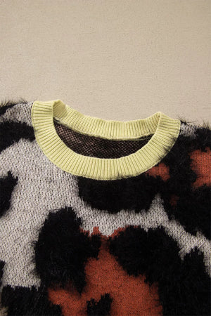 pullover sweater featuring leopard-print in Floral with 52% viscose, 26% polyester, 22% polyamide Care instructions: Machine
