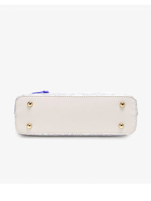 Geometric Pattern Shoulder Bag in light blue with shoulder straps
