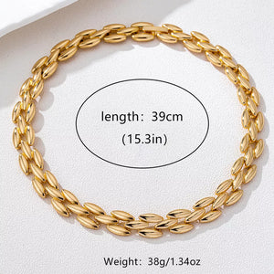 18k Gold-plated Chunky Necklace in gold with 18K gold-plated