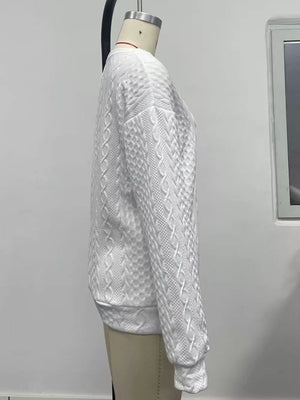 Textured Knit Crewneck Sweatshirt option 7