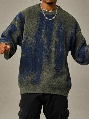 pullover sweater in black with tie-dye and lightweight