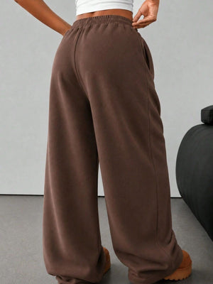 Pink sweatpants with full-length and elastic