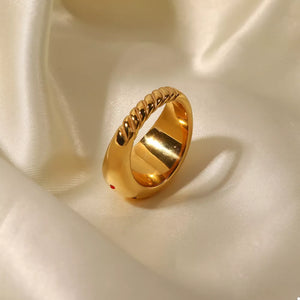 18K Gold-Plated,Stainless Steel,Zircon Care instructions: Avoid wearing during e ring in gold with dome silhouette