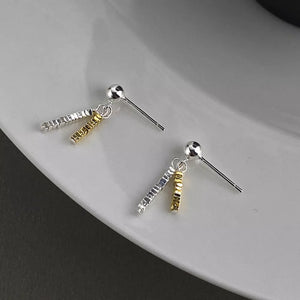 silver earrings with short and post-back