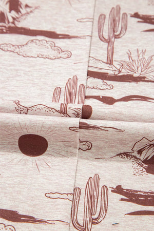 Desert Sand Print Short Sleeve Knit Top option 8
