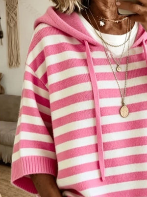 white relaxed pullover sweater with hooded