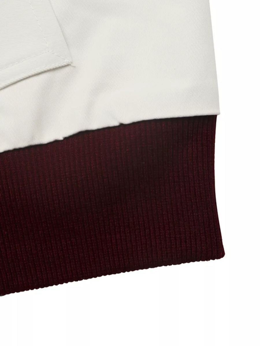 Contrast Trim Zip Up Jacket in White, view 11