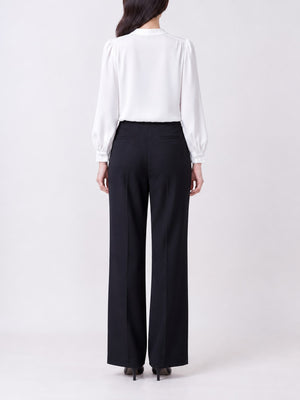 Acetate &amp blouse in White-Long Sleeve with relaxed silhouette