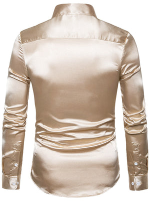 White slim button-up shirt with collared