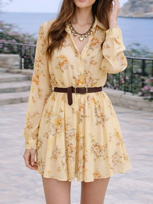 shirt dress in blush pink with buttoned and mini