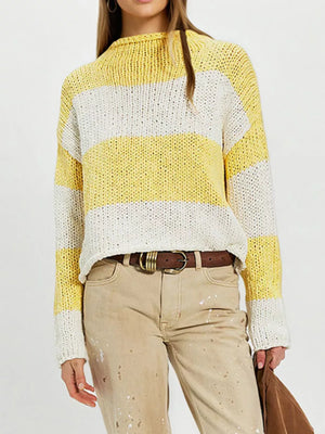royal blue boxy pullover sweater with mock neck