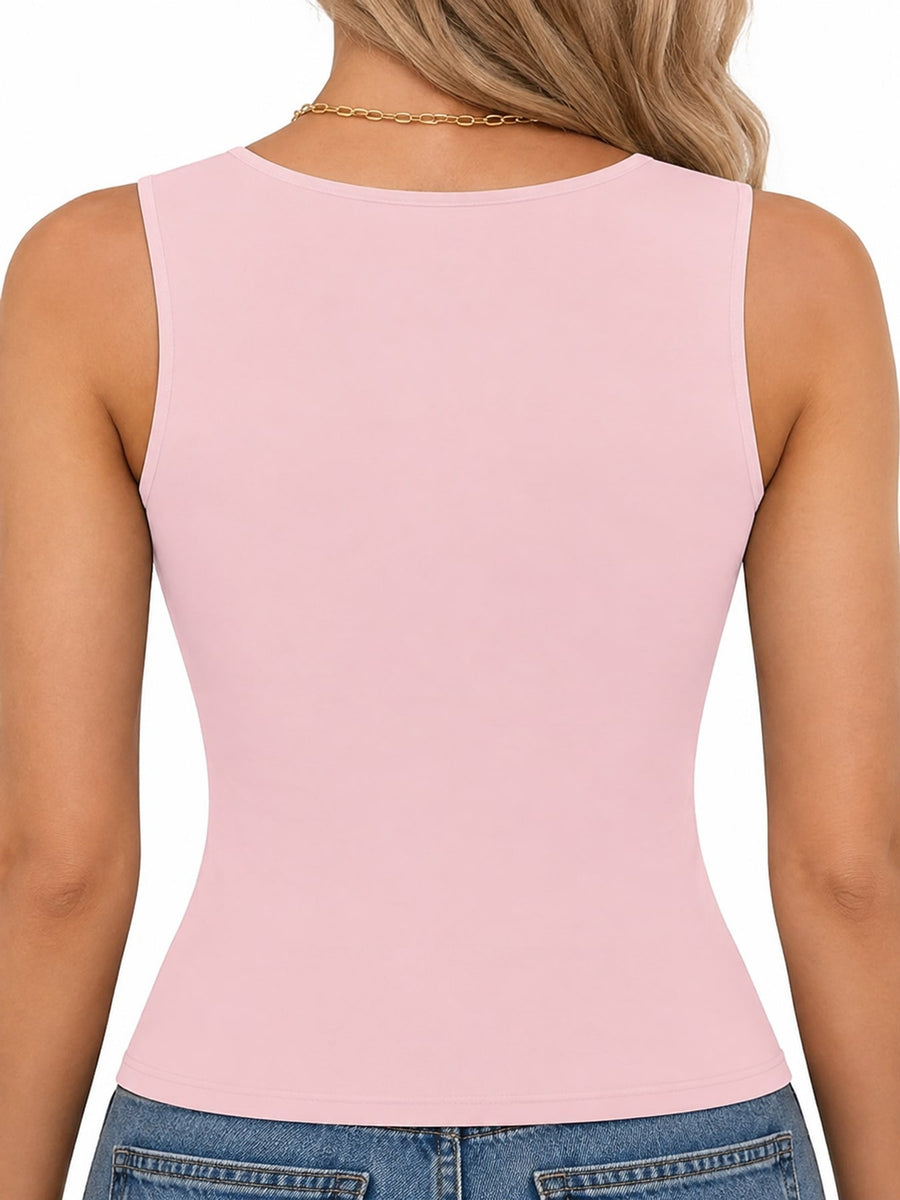 Royal Blue slim tank top with square neck