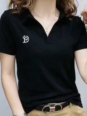 polo shirt in orange with embroidered and hip-length