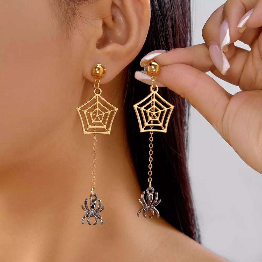 earrings featuring geometric in gold with 18K Gold-Plated, Alloy Care instructions: Avoid wearing during exercise, as swea