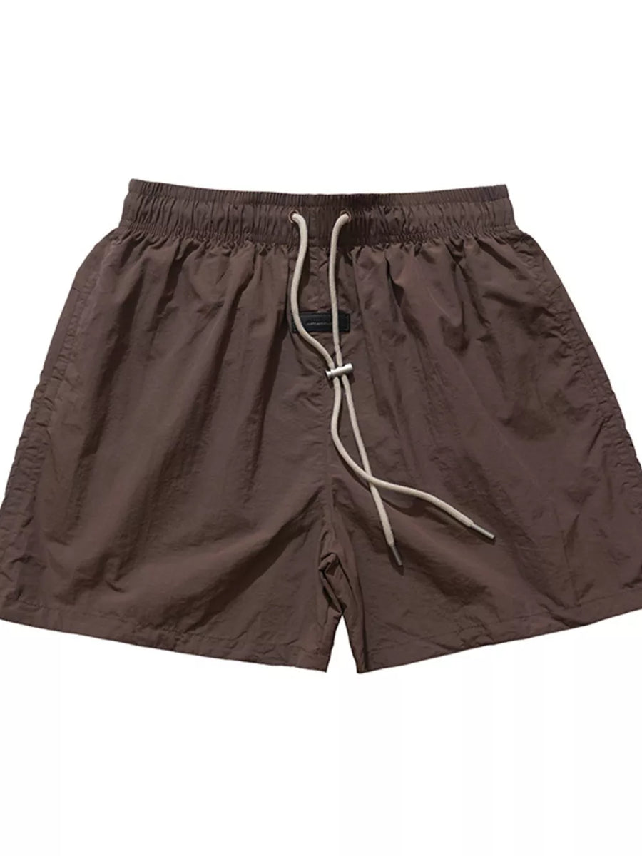 Black Men's Casual Drawstring Waist Shorts
