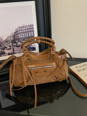 handbag in Camel with tassels and small