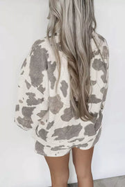 cream lounge set with cropped and drawstring
