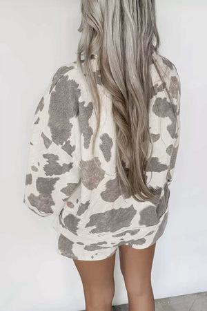 cream lounge set with cropped and drawstring