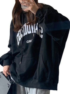 streetwear pullover hoodie in White with hooded