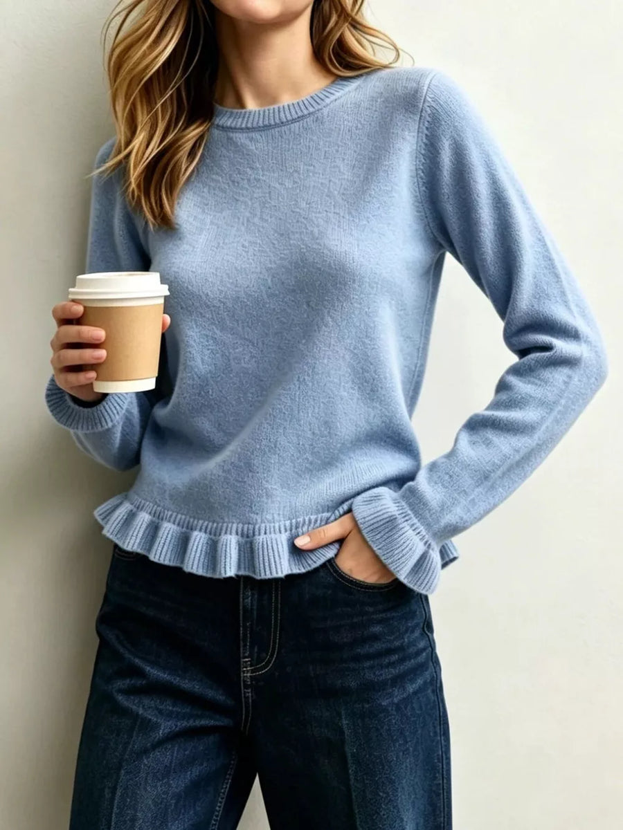 65% polyester, 30% viscose, 5% elastane Care instructions: Machine wash cold pullover sweater in Black with regular