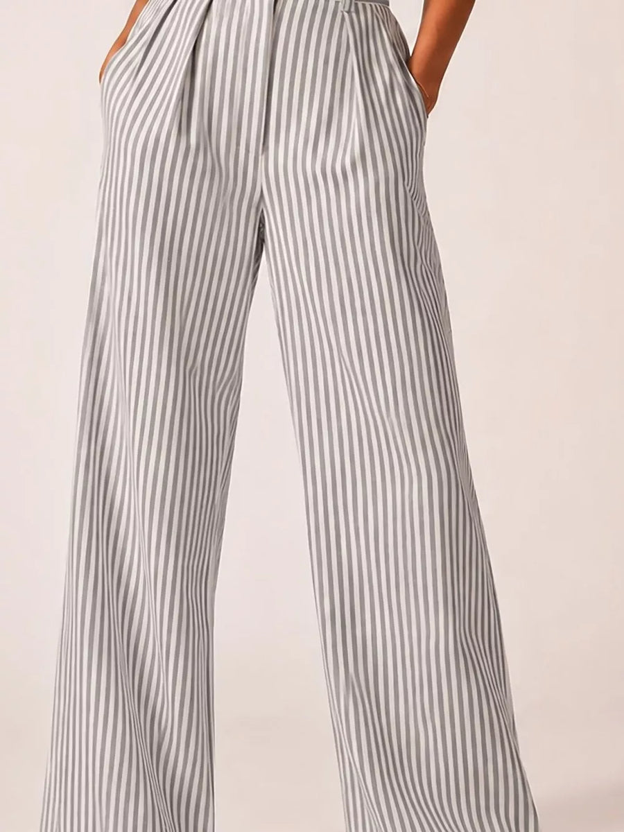 classic wide-leg pants in Blue with null