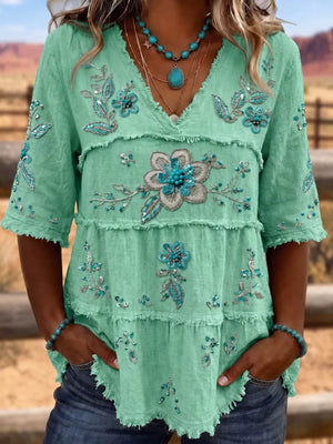 100% polyester Care instructions: Machine wash cold blouse in White with relaxed silhouette