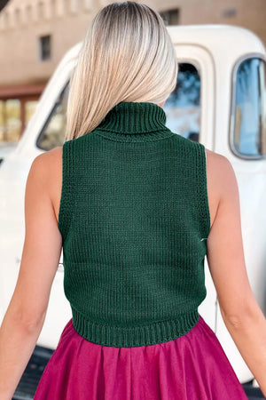 Festive Candy Cane Embroidered Turtleneck Sweater Vest option 5