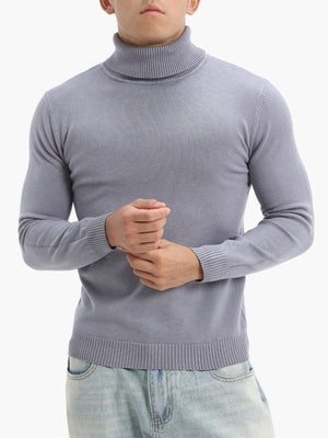 White slim turtleneck sweater with turtleneck