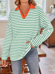 white t-shirt with collared and long sleeve