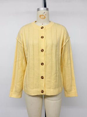 Button Up Dropped Shoulder Cardigan option 12