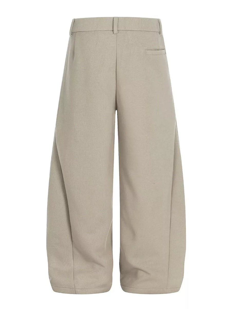 Men's relaxed fit apricot sweatpants with pockets and adjustable waist.