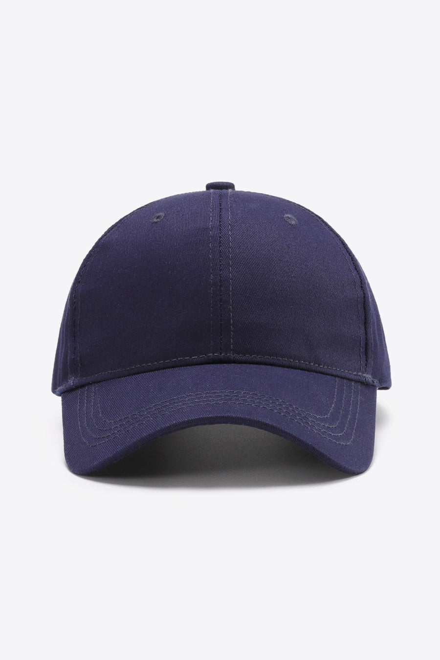 Navy cotton twill baseball cap with adjustable strap