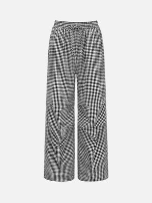 100% viscose Care instructions: Machine wash cold wide-leg pants in white with flared silhouette