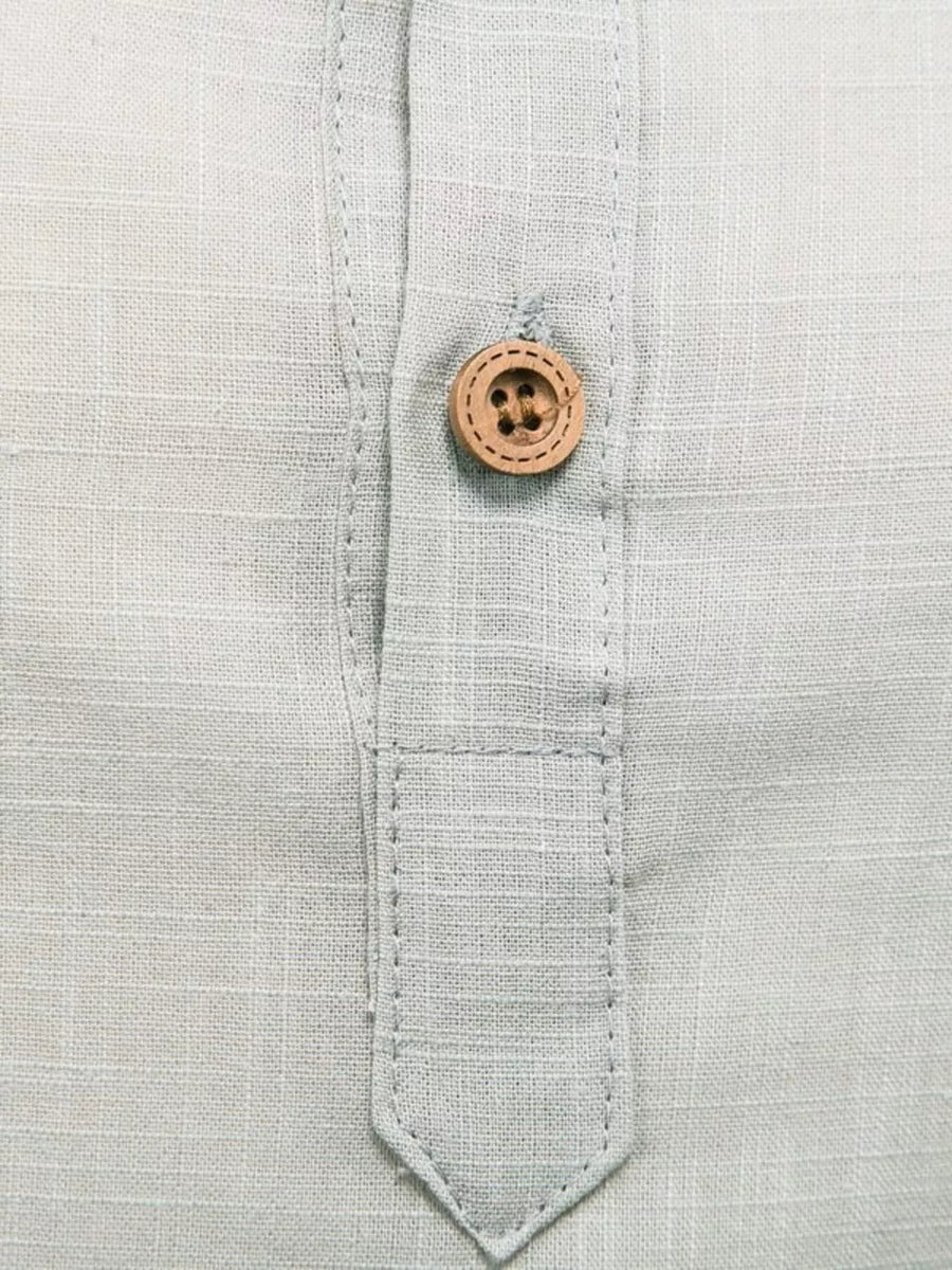 Men's Plus Size Casual Mandarin Collar Shirt in Coffee, view 11