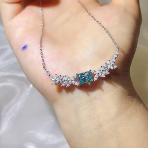 Floral Sterling Silver 1 Carat Moissanite Necklace in this colorway