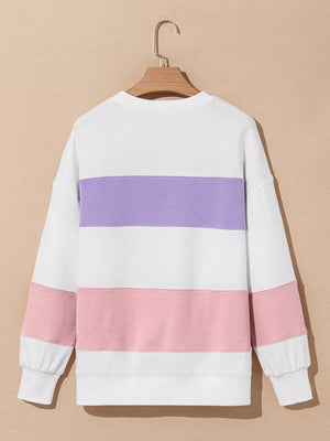 Colorblock Patchwork Drop Shoulder Sweatshirt option 8