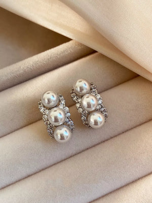 Silver earrings with short and post-back