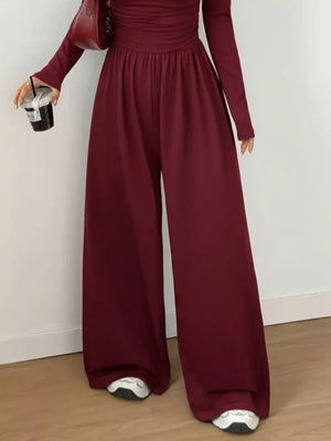 modern jumpsuit in Black with scoop neck