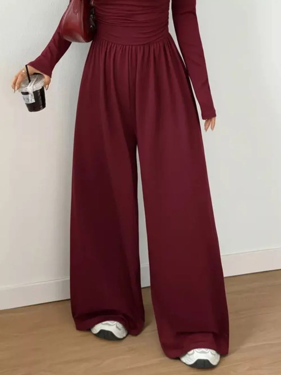 modern jumpsuit in Black with scoop neck