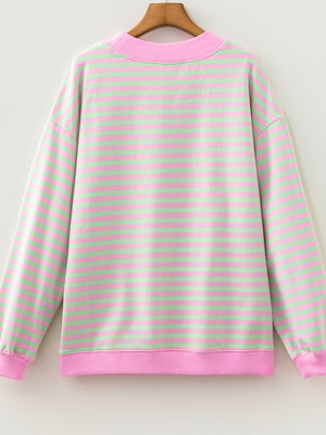 95% cotton, 5% elastane Care instructions: Machine wash cold sweatshirt in Stripe with oversized silhouette