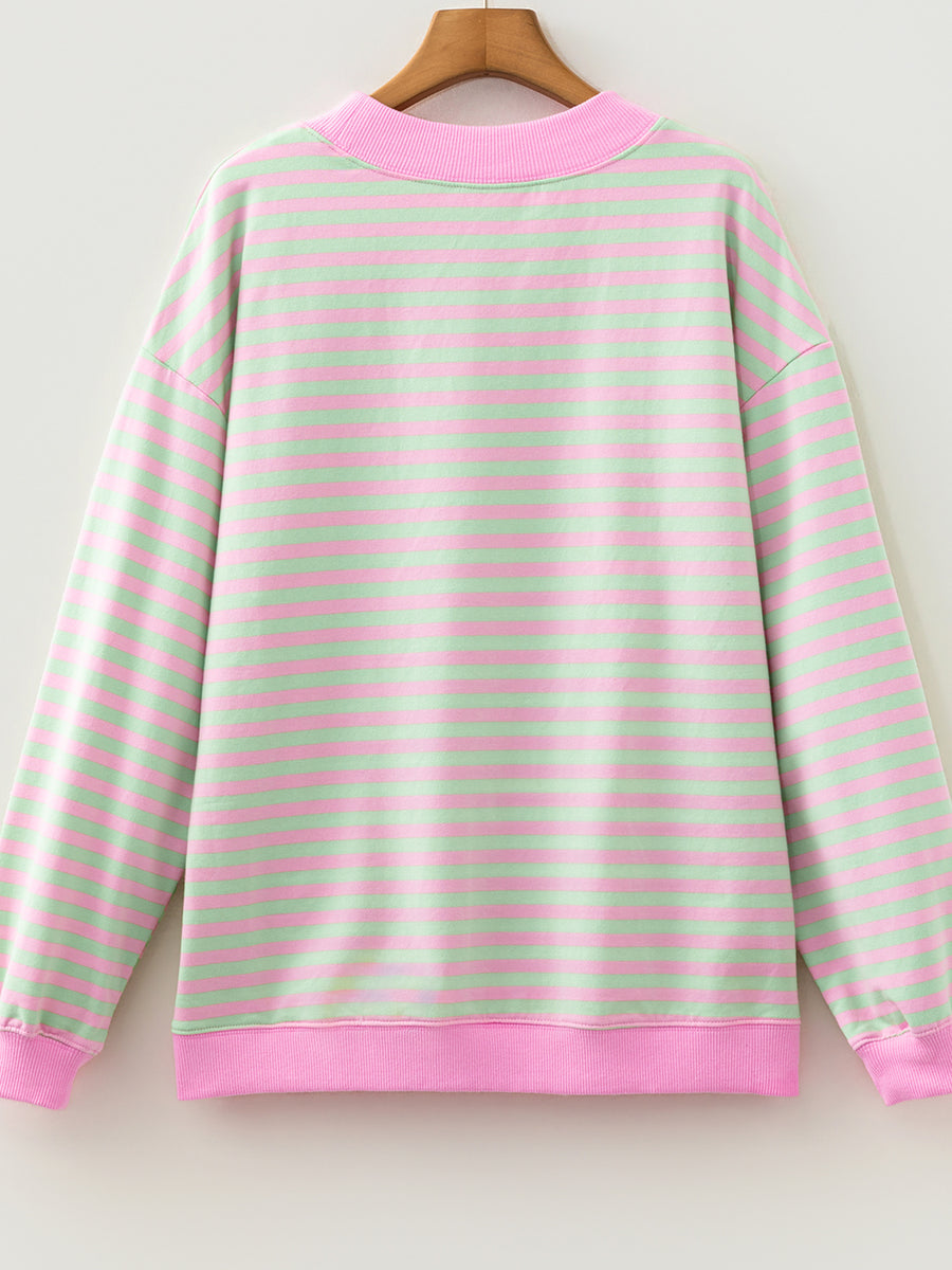 95% cotton, 5% elastane Care instructions: Machine wash cold sweatshirt in Stripe with oversized silhouette