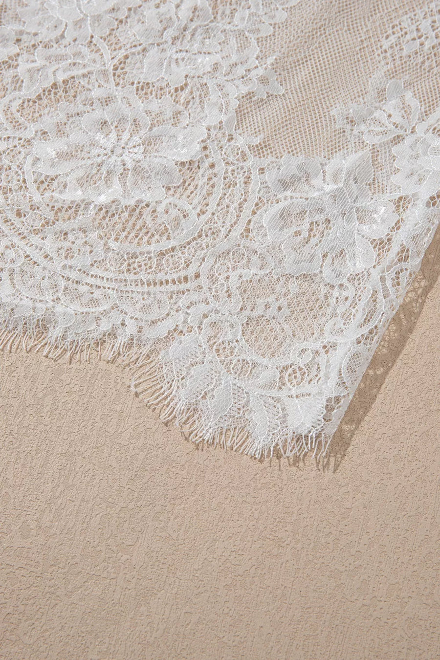White lace trim detail on a cotton midi t-shirt dress